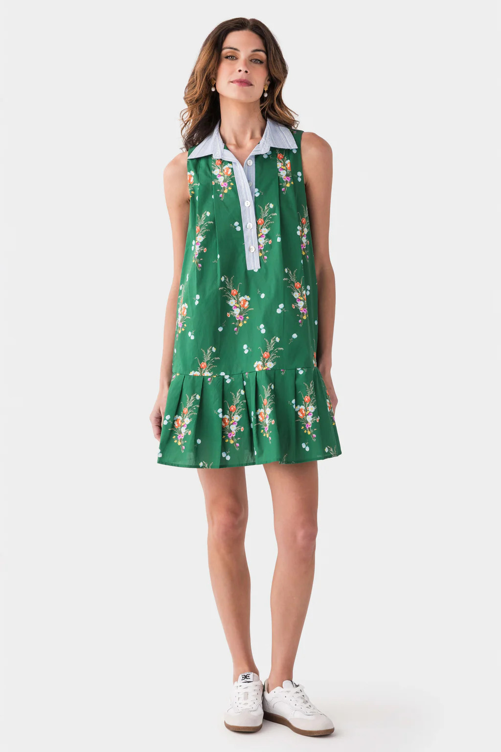 THML Edan Printed Pleated Sleeveless Dress | Social Threads