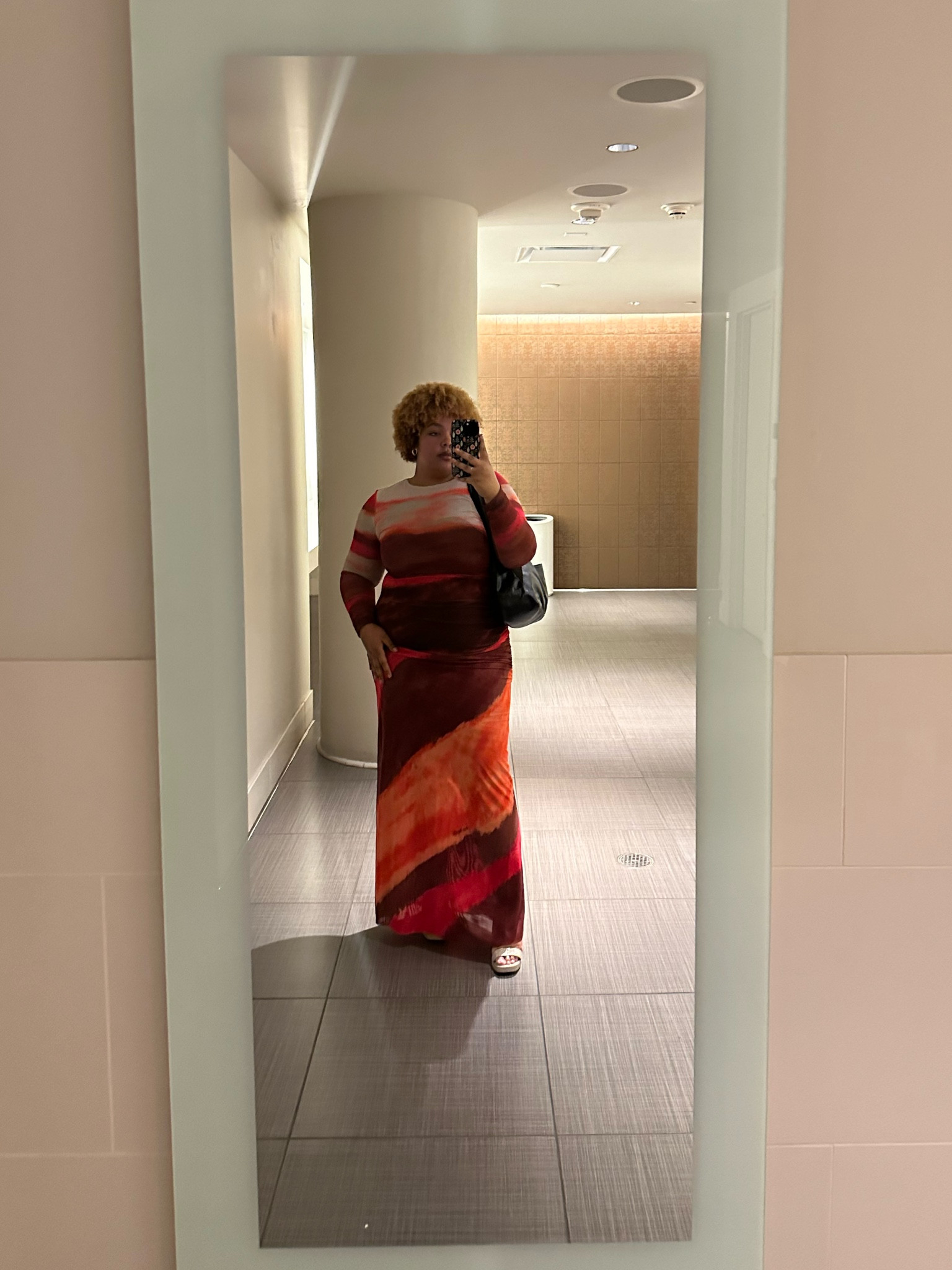 Wearing an XL! It is long.. I’m 5’4 and without the heels it drags a bit! 
Heels were super comfy as a platform/chunky heel!

#LTKPlusSize #LTKMidsize #LTKHoliday