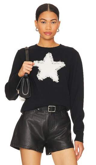 Central Park West Stella Star Pullover Sweater in Black. - size L | Revolve Clothing (Global)