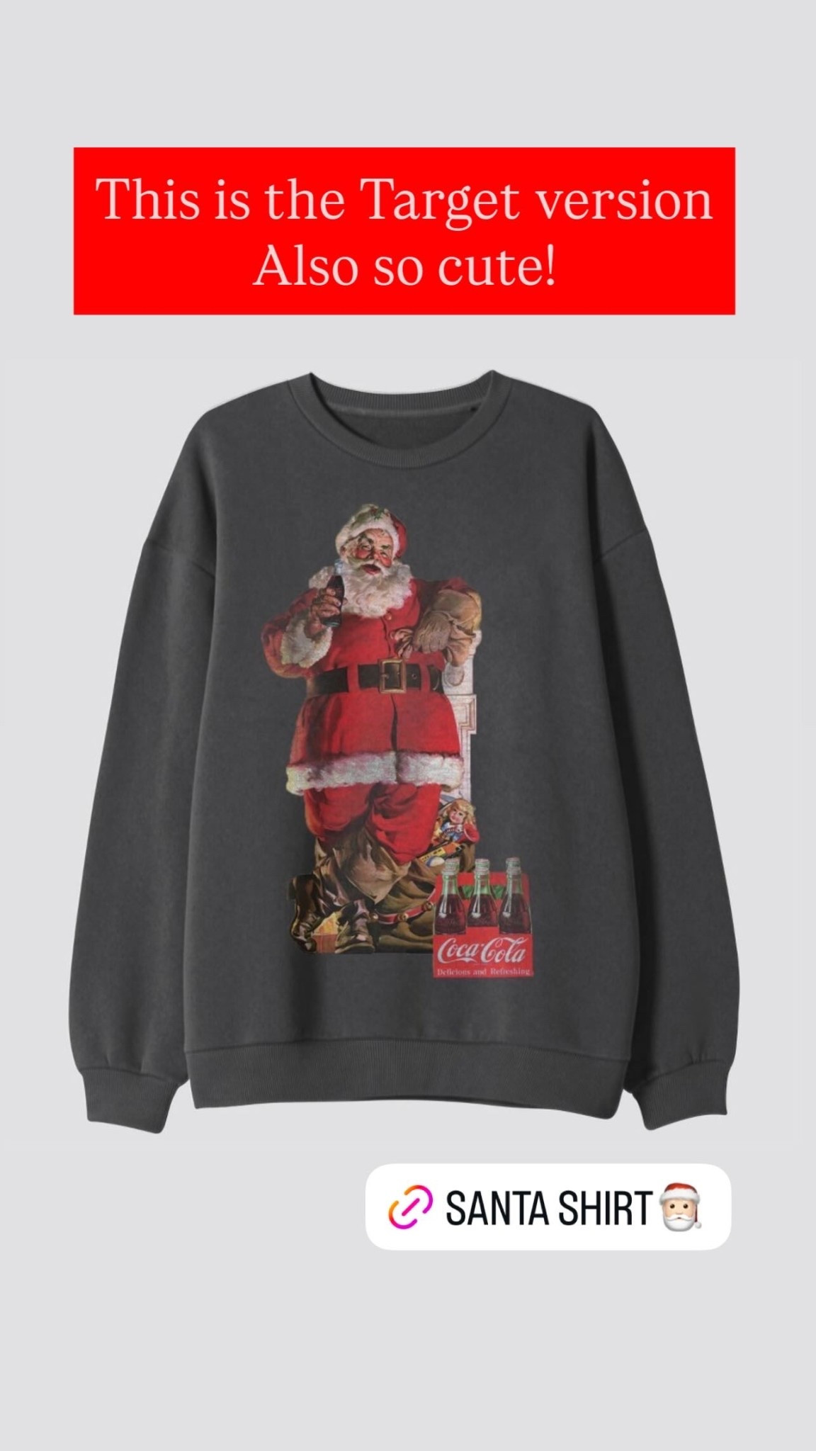 Target CocaCola Santa sweatshirt 

#LTKHoliday #LTKSeasonal #LTKFindsUnder50