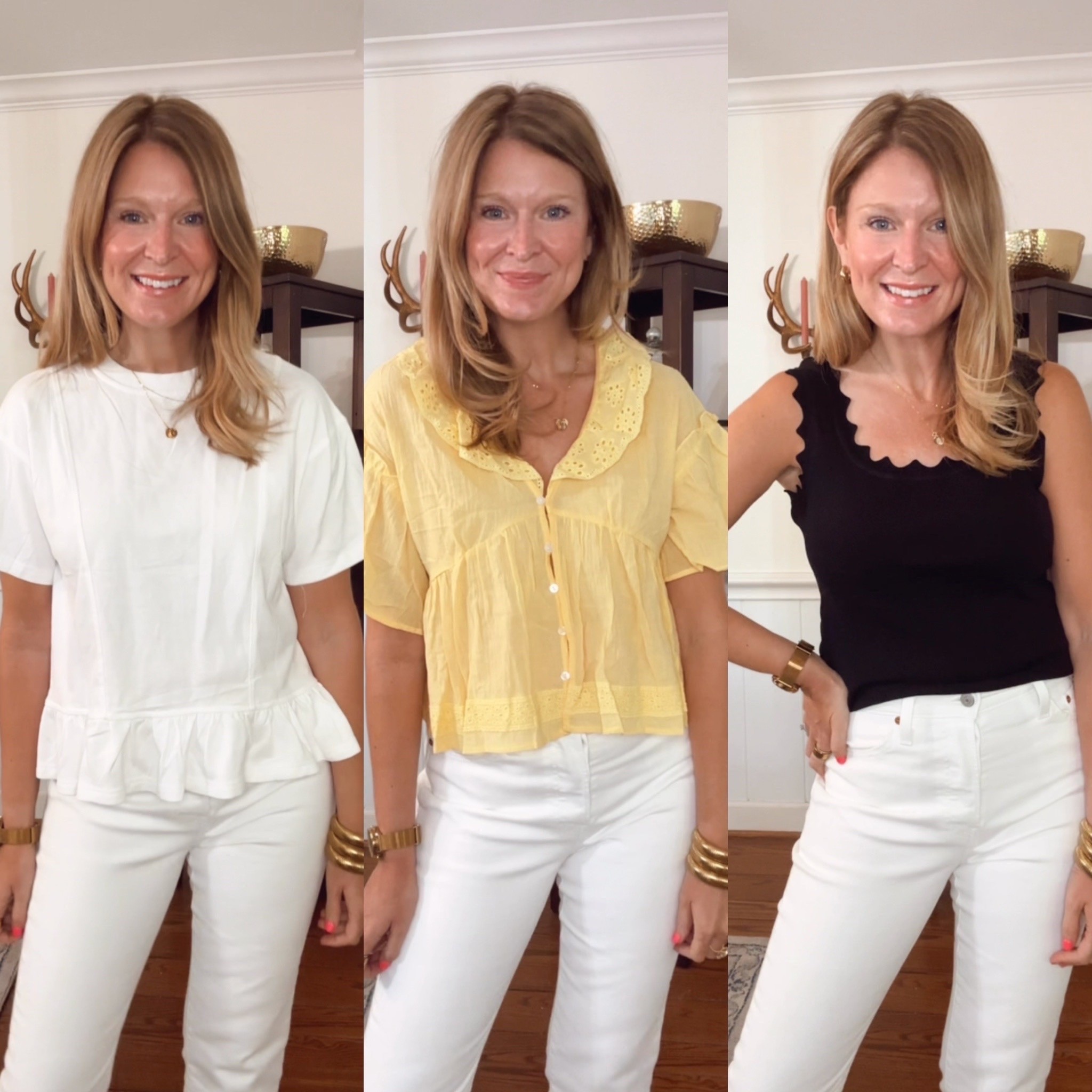 Some of my favorite tops from Amazon, and they all look so cute with my favorite white Levi jeans! 

#amazonfinds #summerstyle #summeroutfits #whitejeans