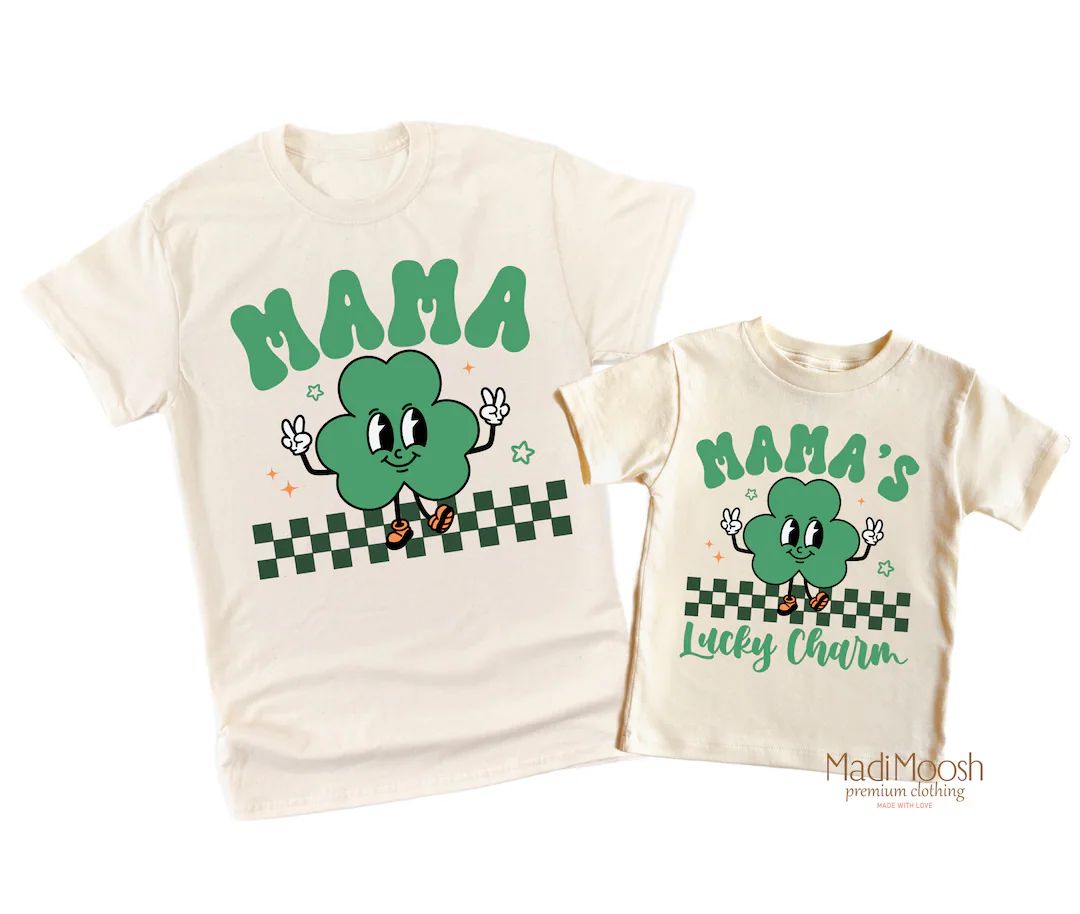 Mama's Lucky Charm and Mama Shirts Matching St. Patrick's Day Mom and Kids Tee St. Patrick's Shir... | Etsy (US)