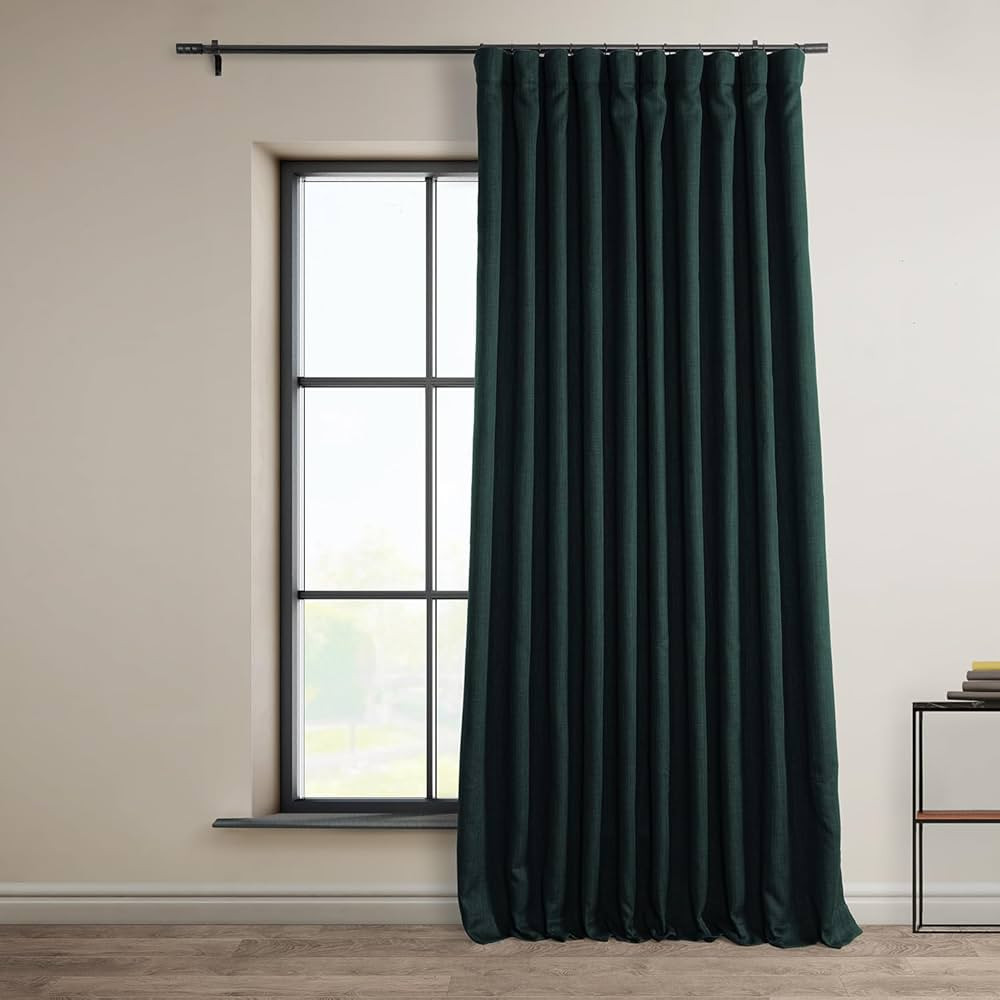 HPD Half Price Drapes - Faux Linen Curtains for Living Room (1 Panel) - 100W X 84L - Extra Wide T... | Amazon (US)