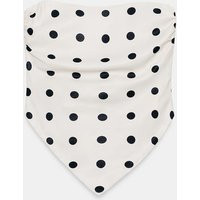 Zara - Polka Dot Satin Bandeau Top With Tie - Black / White - S - Woman | Zara US