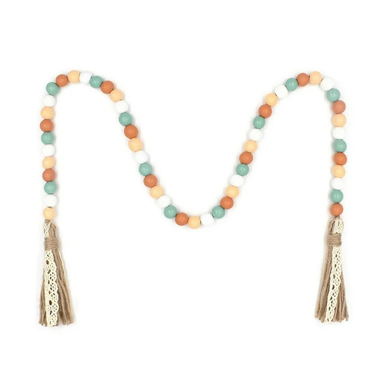 Fall Beads Garland Halloween Hanging Decor Tassels Bead Tassels Colorful Wooden Beaded for Thanks... | Walmart (US)