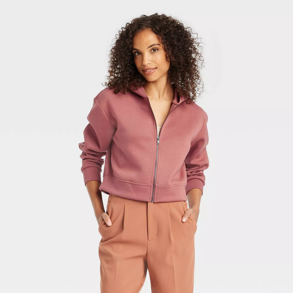 Women's Double Knit Zip Hoodie Sweatshirt - A New Day™ | Target