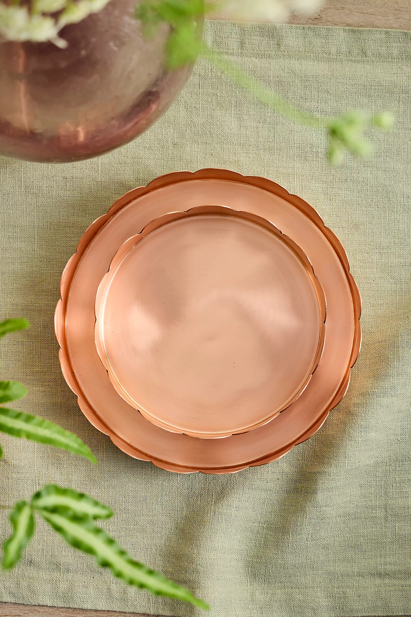 Scallop Edge Polished Copper Saucer | Terrain