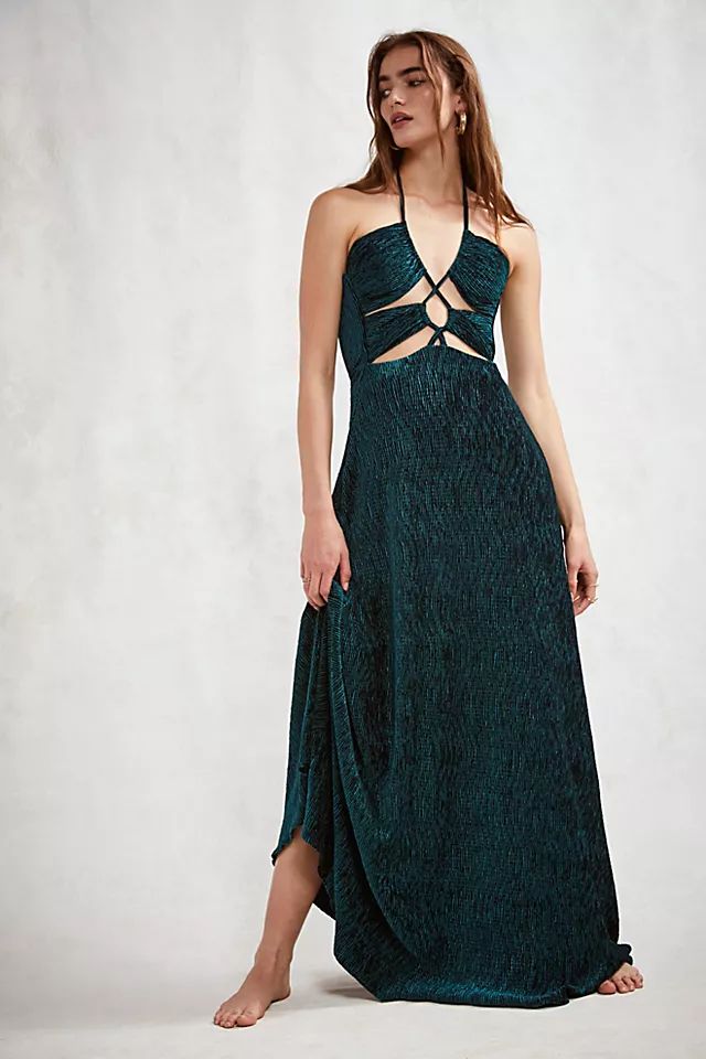 Pato Textured Velvet Laceup Dress | Free People (Global - UK&FR Excluded)