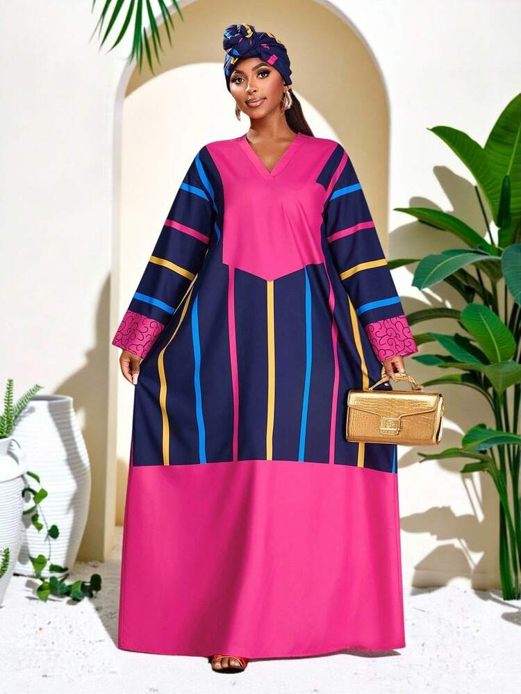 Brilight Women's Elegant Sexy Spring Summer Waist Dress South African Traditional Dress Party Gathering Art Print Popular Color Striped Skirt Art Photo Shoot Dress Autumn And Winter Long-Sleeved Women's Clothing Women's Elegant Sexy Spring And Summer Waist Dress South African Traditional Dress Party Gathering Art Print Popular Color Striped Skirt Art Photo Shoot Dress Autumn And Winter Long-Sleeved Women's Clothing | SHEIN