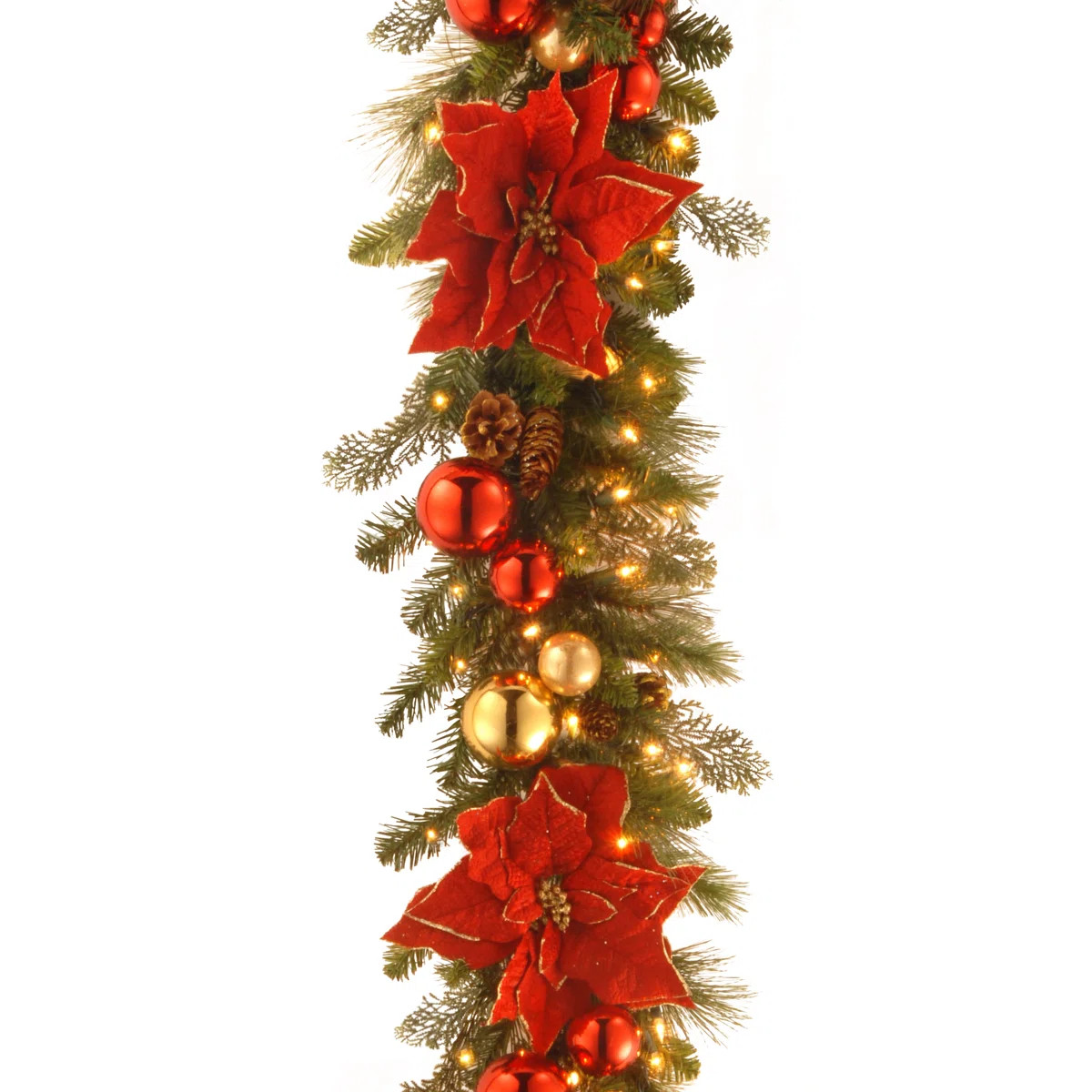 9 ft. Decorative Collection Home for the Holidays Garland with Clear Lights | Wayfair North America