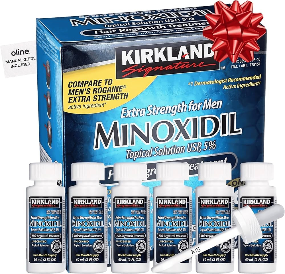 Minoxidil Liquid Extra Strength Hair Regrowth Treatment for Men, 5% Topical Solution, 6 Months Su... | Amazon (US)