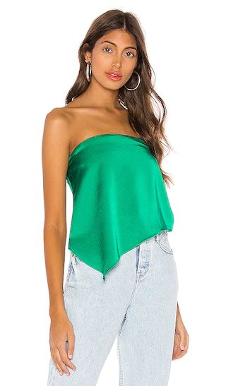 Cora Asymmetrical Top in Kelly Green | Revolve Clothing (Global)
