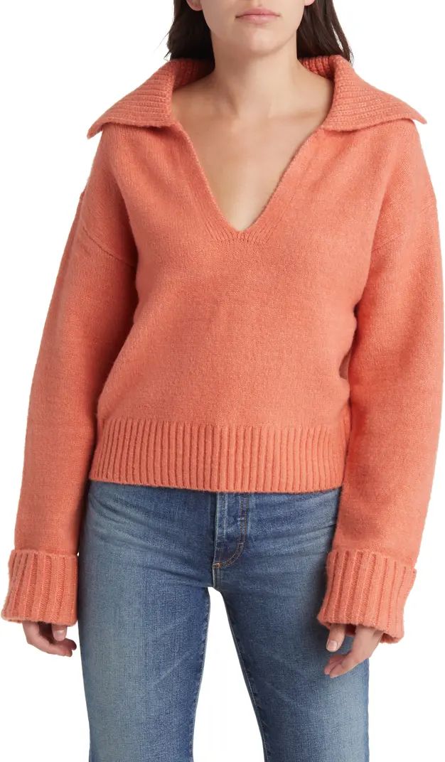 Oversize Johnny Collar Sweater | Nordstrom