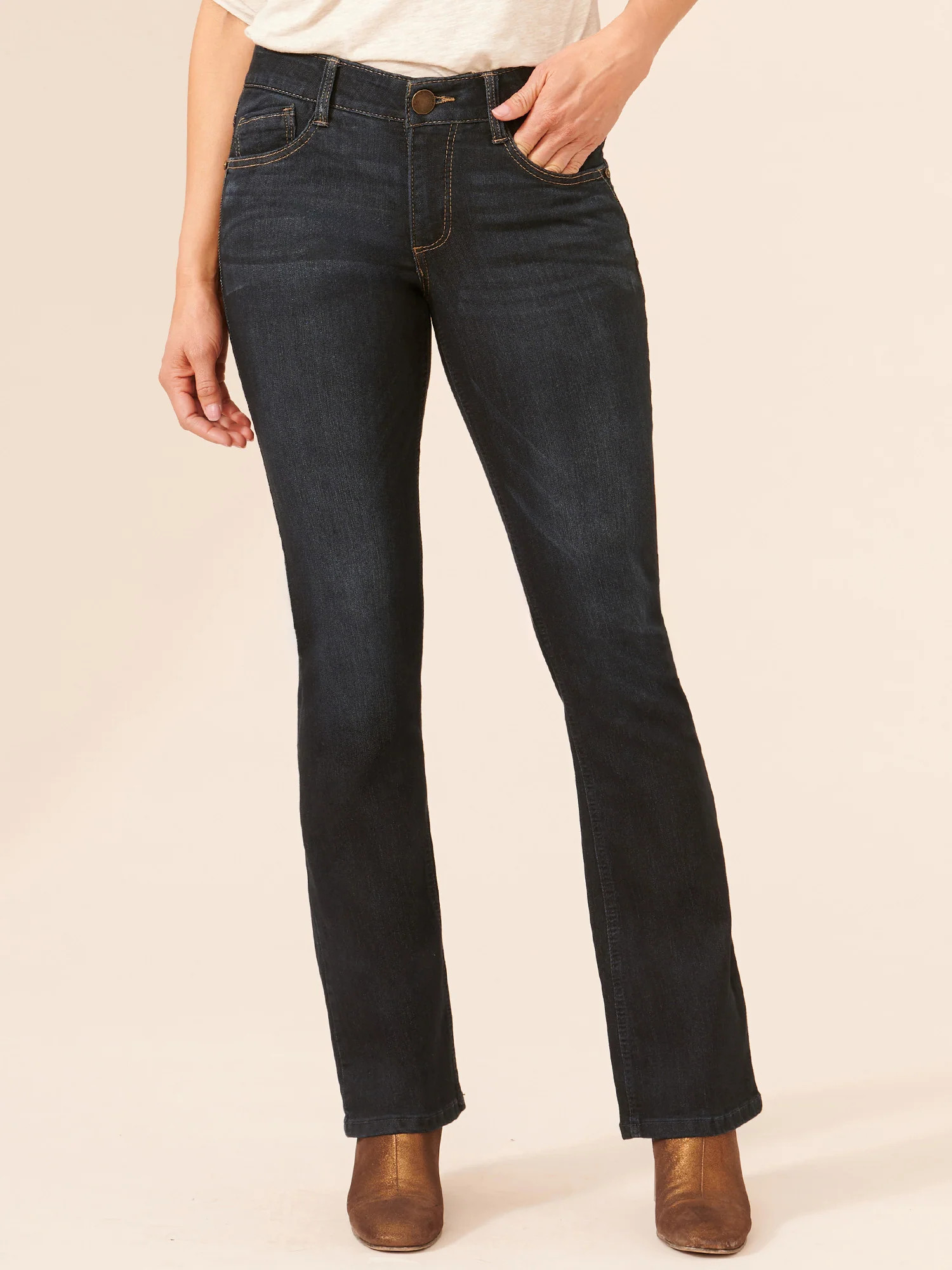 "Ab"solution® Itty Bitty Bootcut Indigo Petite Jeans | Democracy Clothing