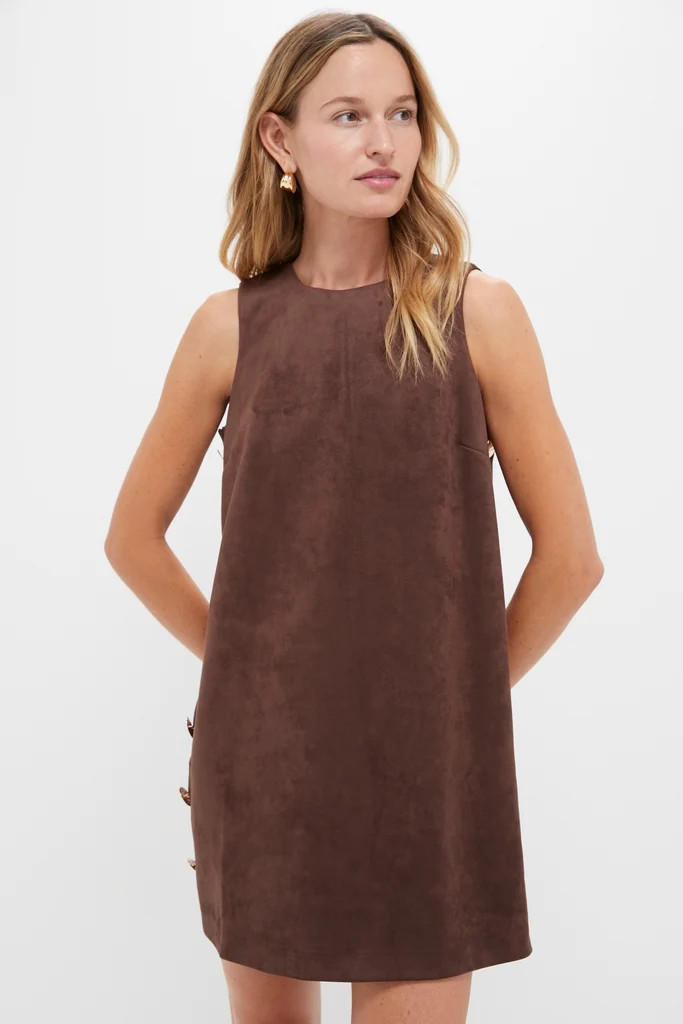 Chocolate Faux Suede Button Bitsy Dress | Tuckernuck (US)