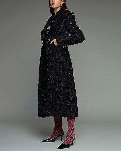 Endless Rose Premium Long Tweed Coat | Express