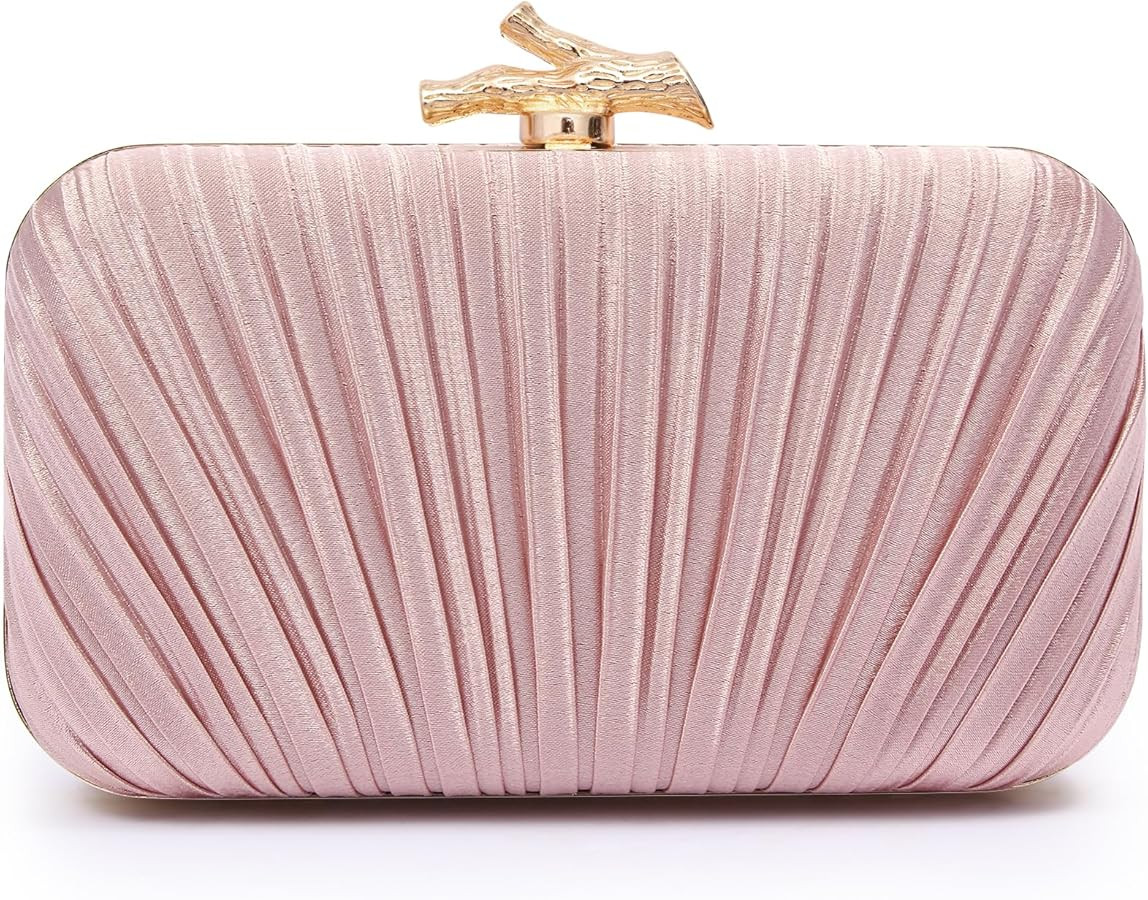 Purses for Women Evening Bag Handbags Formal Pleated Clutch Bag with Chain for Prom Wedding Party... | Amazon (US)