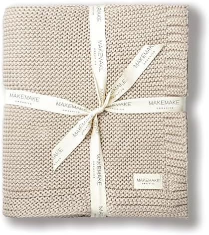 MakeMake Organics Organic Cotton Throw Blanket GOTS Certified Organic Knit Blanket Couch Bed Neut... | Amazon (US)