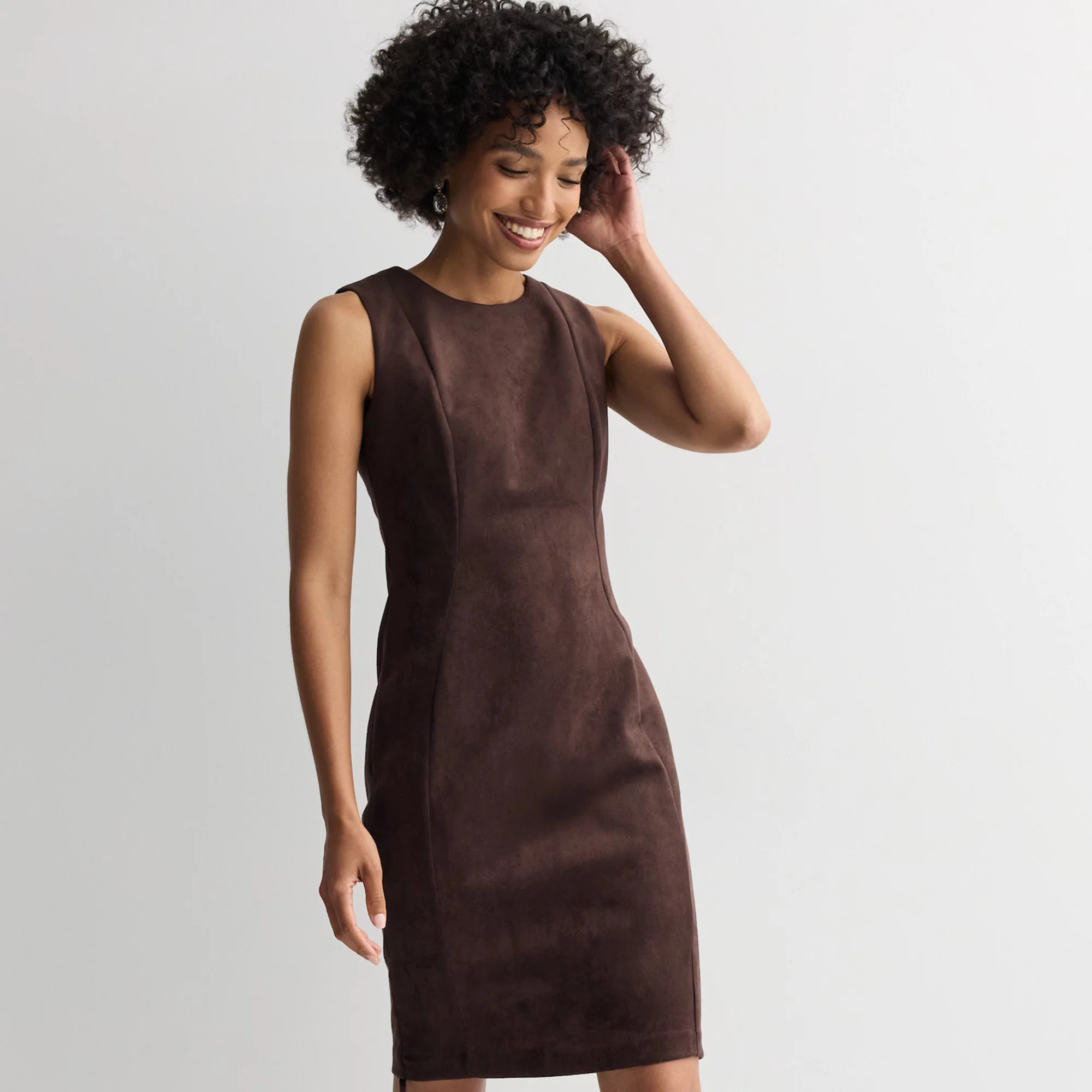 Women's Andrew Marc Sleeveless Suede Sheath Dress | Kohl's
