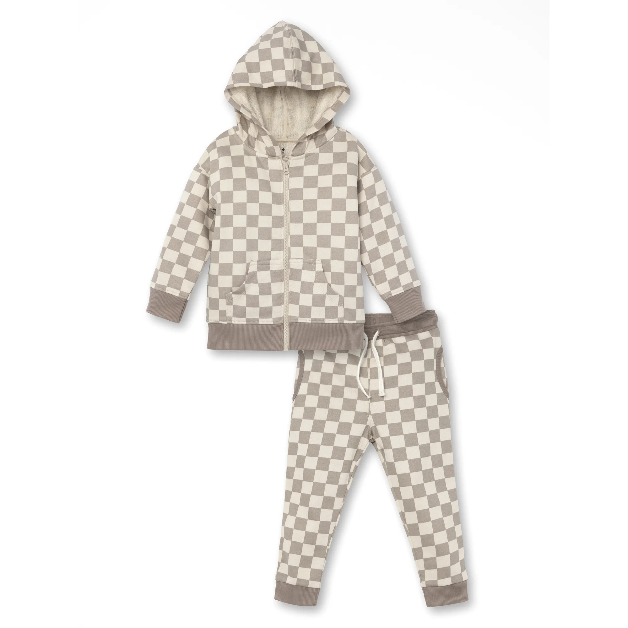 Little Star Organic Toddler Unisex 2 Pc Long Sleeve Hoodie and Jogger Pants Set, Size 12M-5T | Walmart (US)