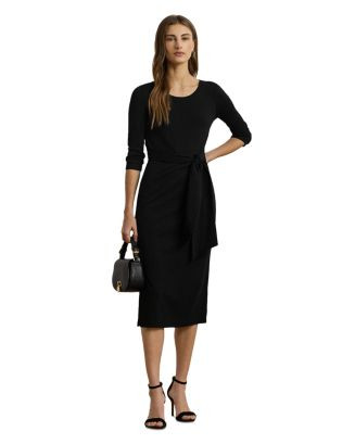 Ralph Lauren Tie Front Cotton Blend Crewneck Dress  | Bloomingdale's Women | Bloomingdale's (US)