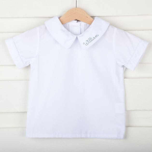 Boy White Short Sleeve Undershirt | Classic Whimsy