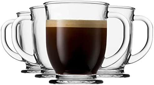 Godinger Coffee Mug Set, Glass Coffee Mugs Cups with Handle for Hot Beverages, Tea Cups Large Mug... | Amazon (US)