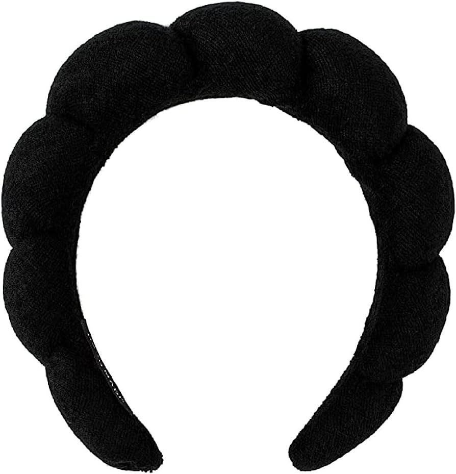 LALAXAVA Spa Headband Hair Band for Women - Puffy Sponge Black Headbands for Washing Face Hair He... | Amazon (US)
