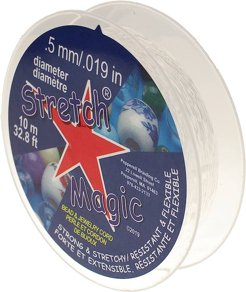 Stretch Magic Bead & Jewelry Cord - Strong & Stretchy, Easy to Knot - Clear Color - 0.5mm diamete... | Amazon (US)