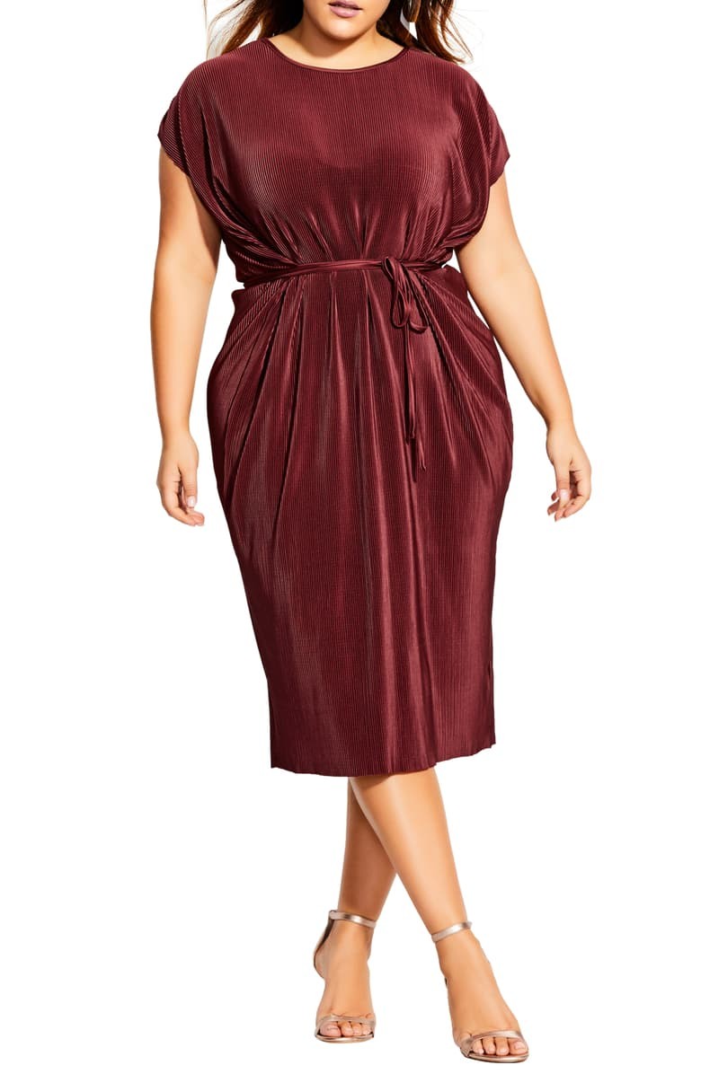 burgundy wedding guest outfit