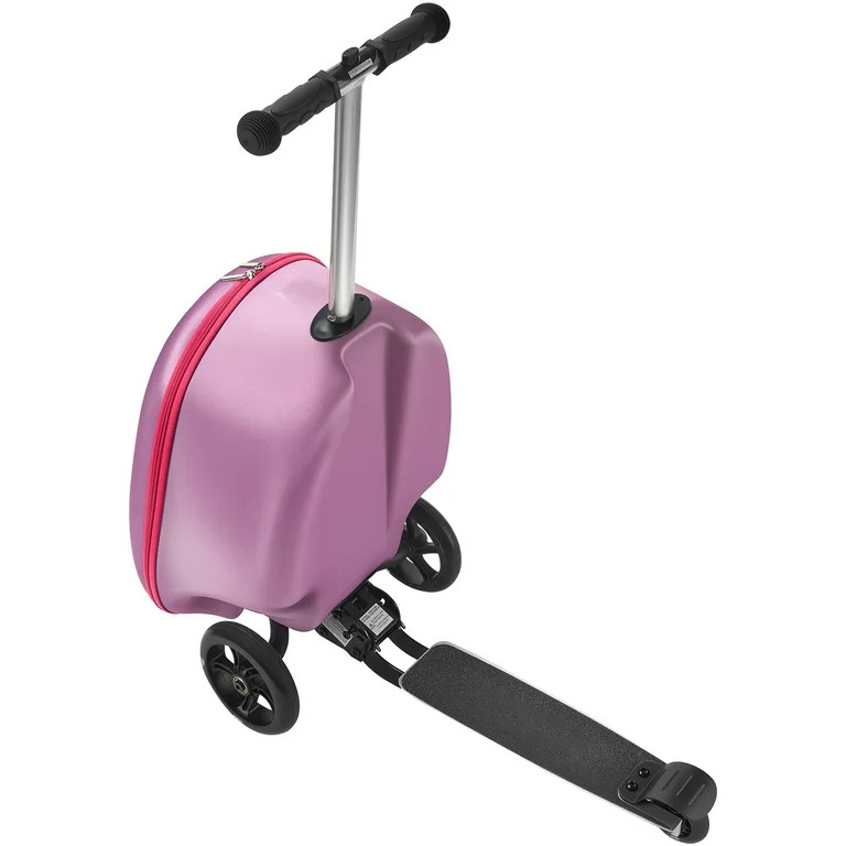 KFFKFF Ride-on Kids Luggage, 20L Capacity, 20-Inch Scooter Suitcase with Flashing PU Wheels, Adju... | Walmart (US)