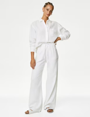 Pure Linen Oversized Shirt | M&S Collection | M&S | Marks & Spencer (UK)