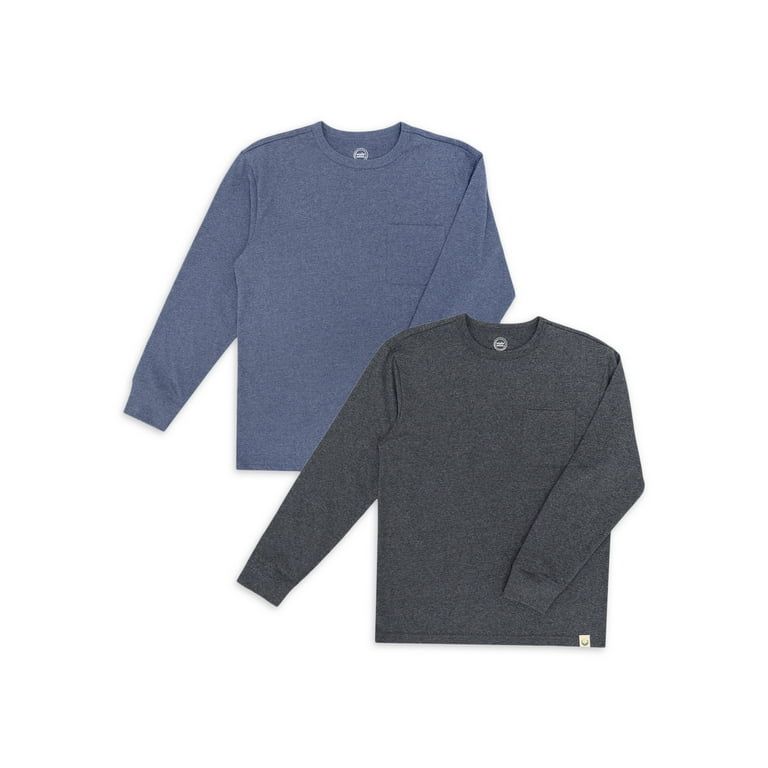 Wonder Nation Boys Long Sleeve Pocket T-Shirt, 2-Pack, Sizes 4-18 & Husky | Walmart (US)