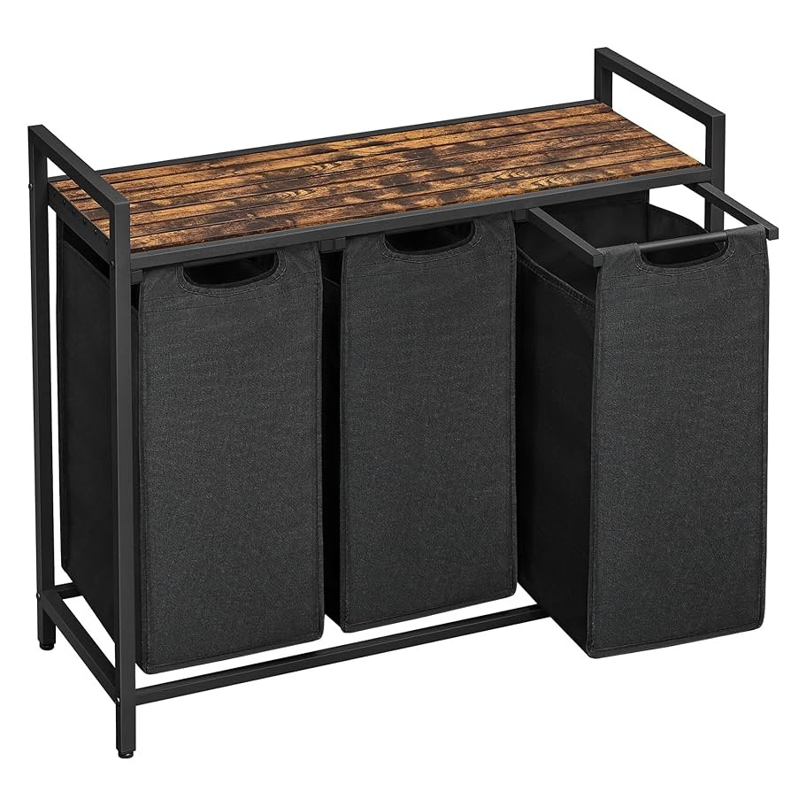 VASAGLE Cesto para Ropa Sucia, Cesta Colada, 3 Bolsas Colada de Tela Oxford Extraíble y Desmonta... | Amazon (US)