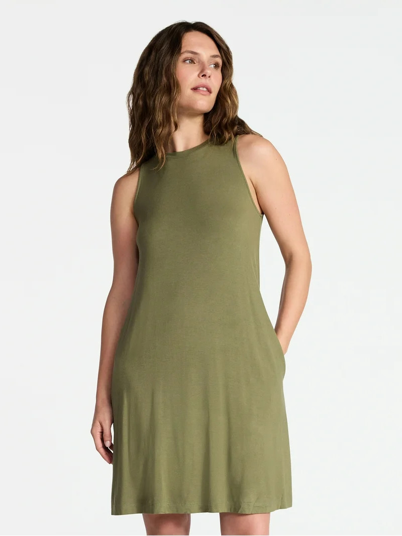 Time and Tru Women's Sleeveless Knit Swing Dress, Sizes XS-XXXL | Walmart (US)