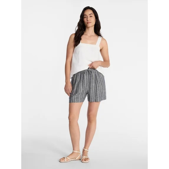 Time and Tru Women's Linen Blend Shorts, Sizes XS-XXXL | Walmart (US)