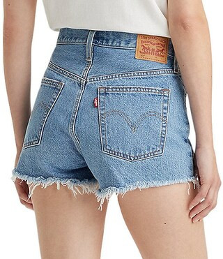 Levi's® 501® Original High-Rise Destructed Frayed Hem Denim Shorts | Dillard's