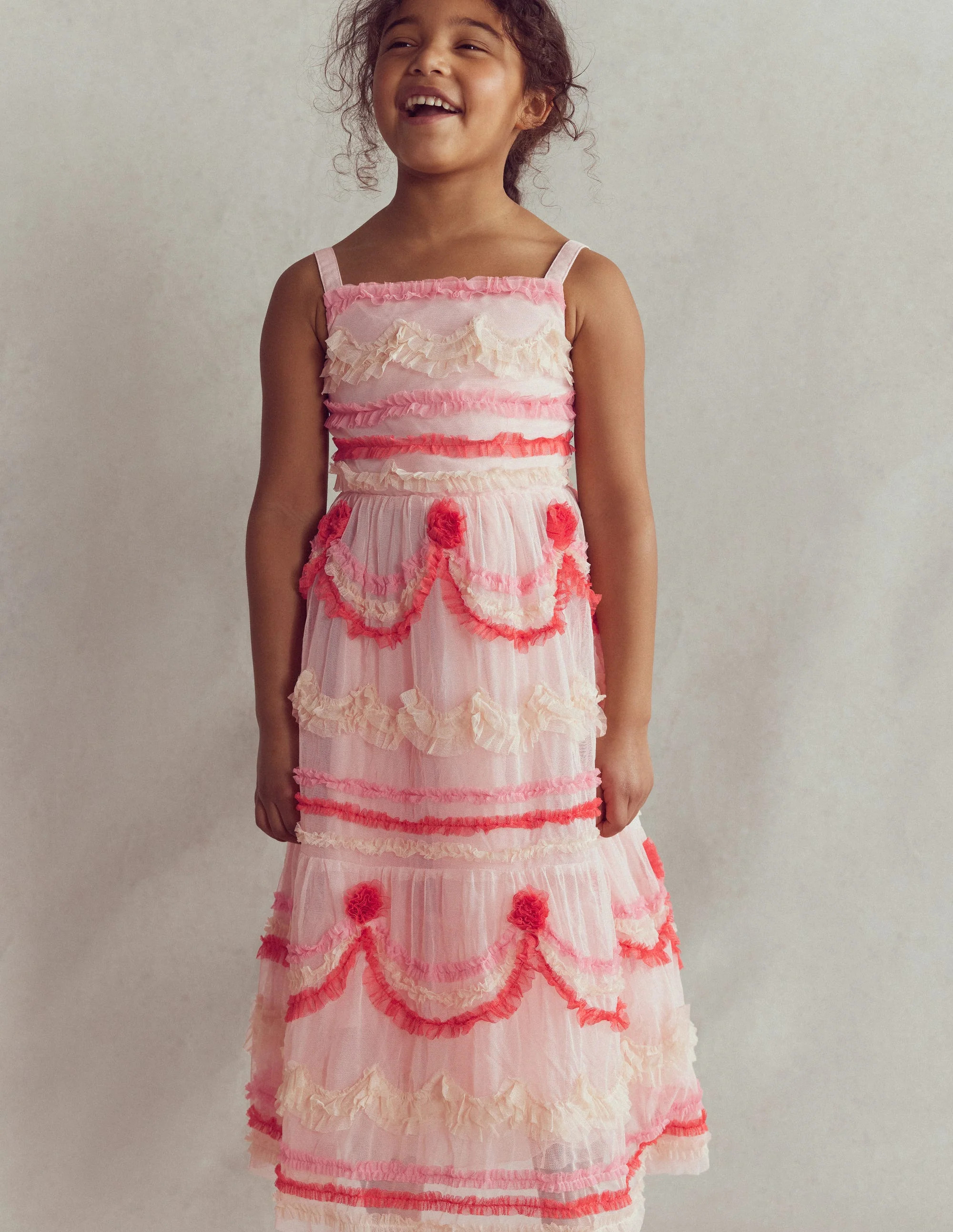 Tiered Cake Tulle Dress-Chalk Pink Cake | Boden (US)