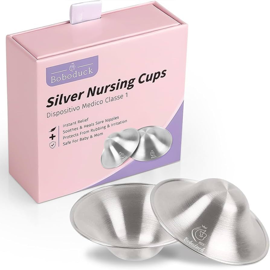 Boboduck The Original Silver Nursing Cups - Nipple Shields for Nursing Newborn, Newborn Breastfee... | Amazon (US)