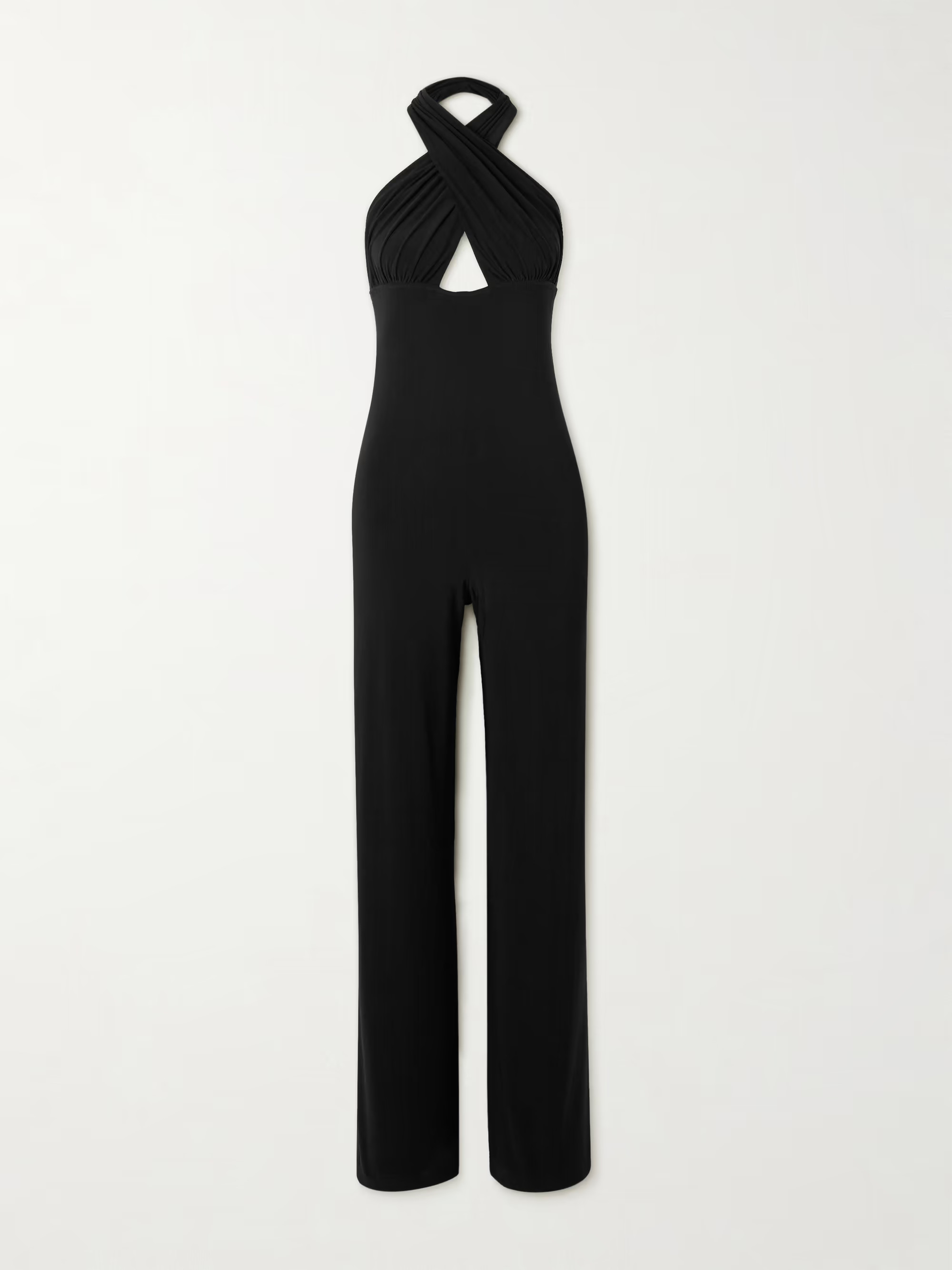 Gathered stretch-jersey halterneck jumpsuit | NET-A-PORTER (UK & EU)