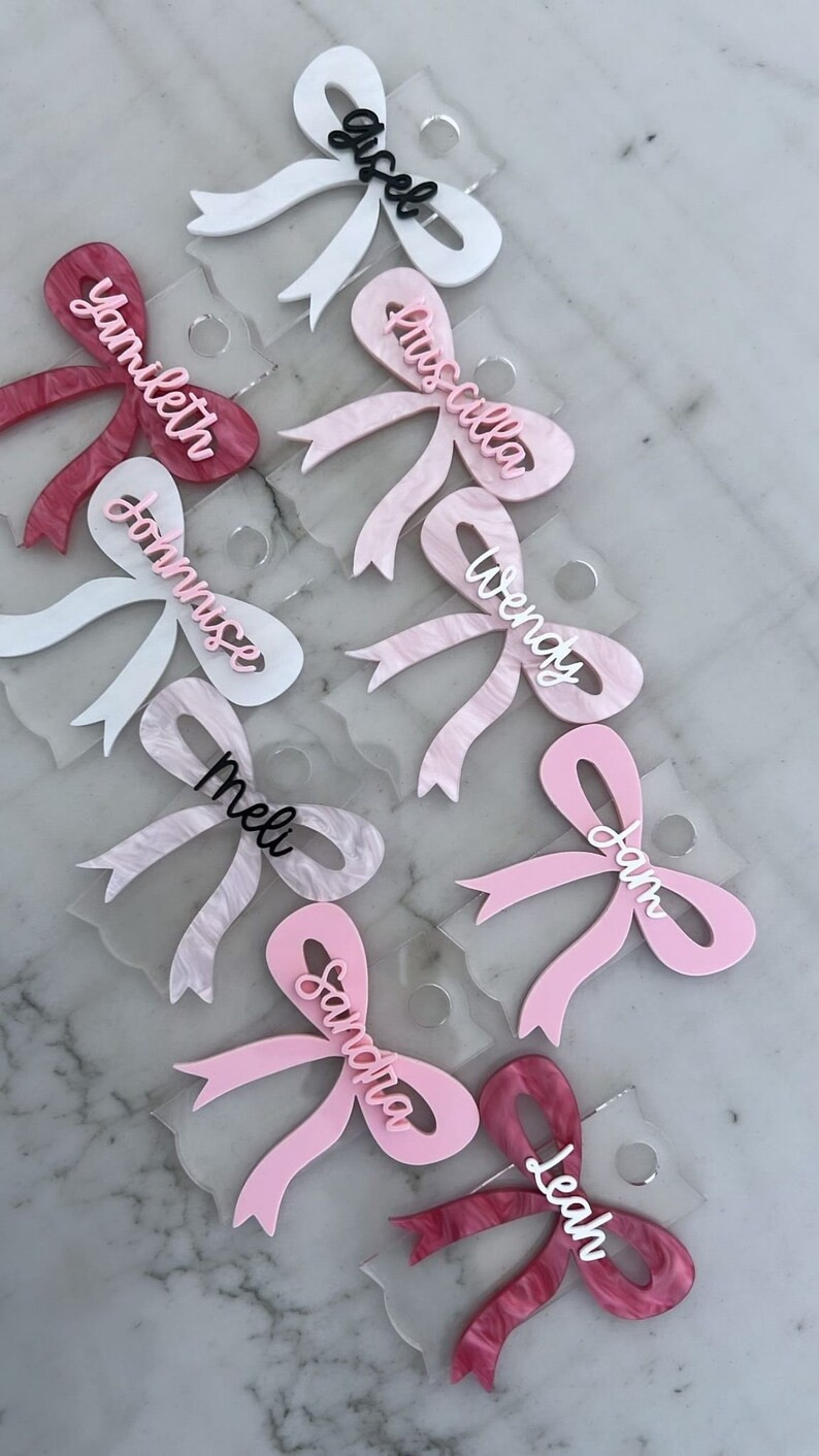 Coquette Bow 20/30 or 40 Oz Stanley Tumbler Lid Topper, Personalized Stanley Tumbler Topper, Name... | Etsy (US)