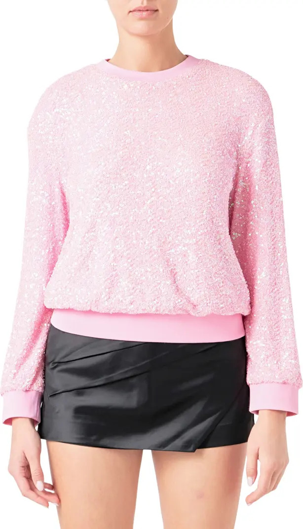 Endless Rose Sequin Crewneck Sweater | Nordstrom | Nordstrom