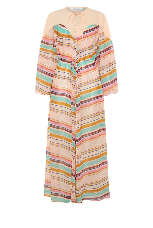 Marie Sheer Smock Maxi in Stripe | Bohemian Traders