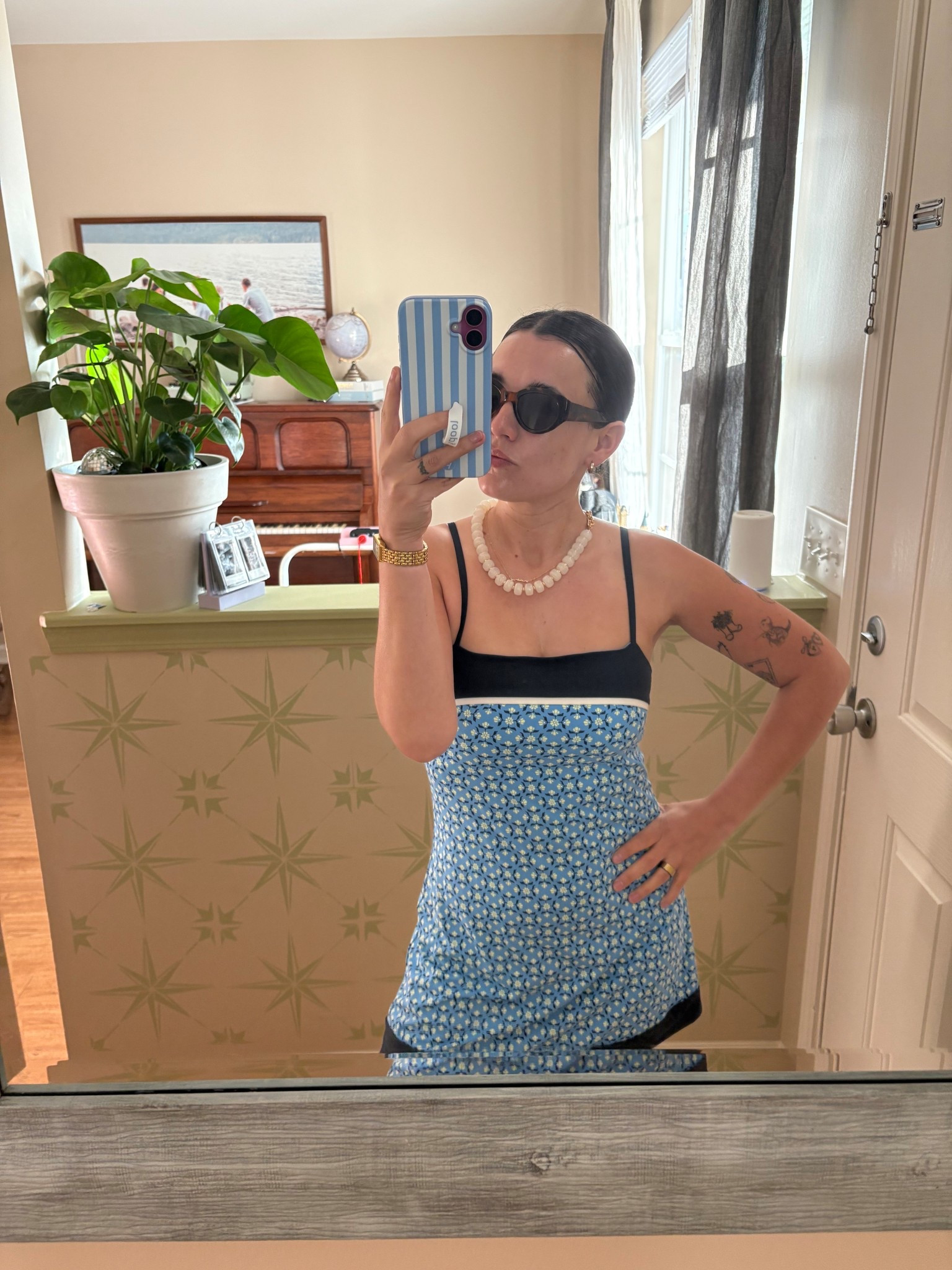 Tennis dress and dupe Anthro necklace 