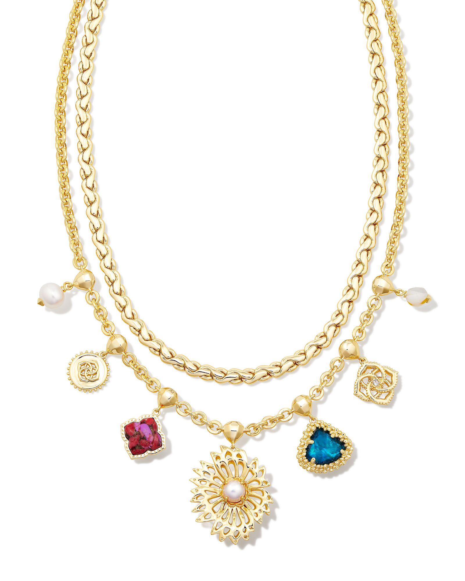 Brielle Convertible Gold Charm Necklace in Multi Mix | Kendra Scott