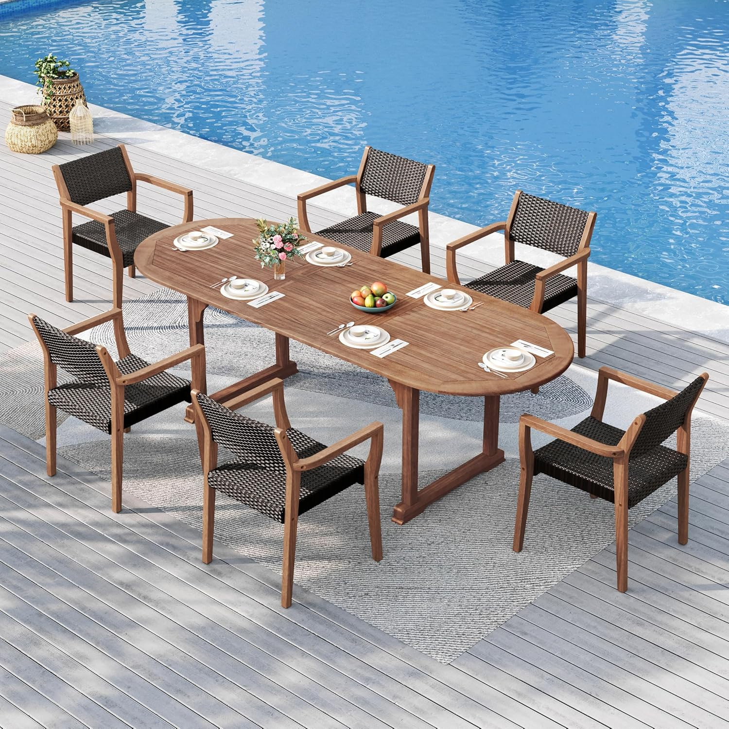 Sophia & William Patio Outdoor Table and Chairs Set, Patio Dining Sets for 6, 7 Pieces Patio Tabl... | Amazon (US)