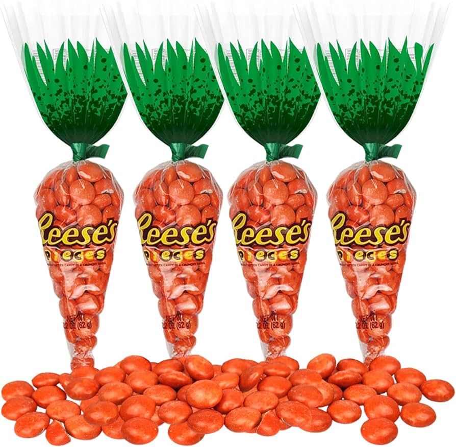 Reese’sPieces Crunchy Peanut Butter Easter Chocolate – 2.2 ounce pouch 4-Pack Carrot Bags Pea... | Amazon (US)