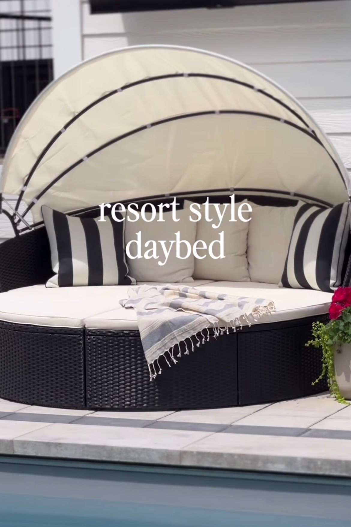 Lounge in style with this daybed, perfect for the patio this summer! Turn your outdoor space into a resort 💕

#LTKSeasonal #LTKHome