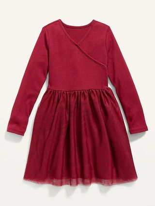 Fit &#x26; Flare Wrap-Front Tutu Dress for Toddler Girls | Old Navy (US)