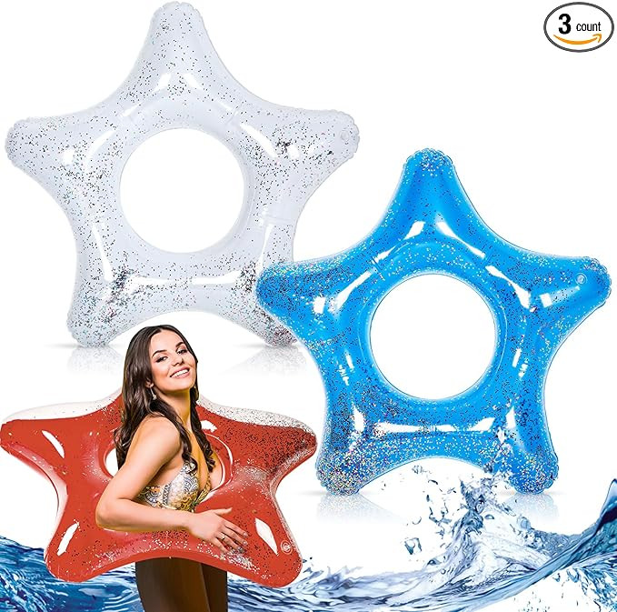 American Stars Pool Float Inflatable Pool Float Filled with Stars Confetti 4th of July Toys Patri... | Amazon (US)